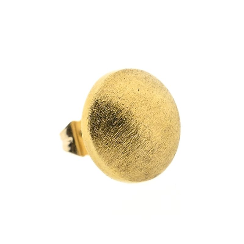 Image 4 of Gold matted stud earrings | Sphere