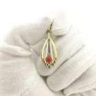 Image 6 of Bicolor gold pendant with red coral and diamond | 0.02 ct.