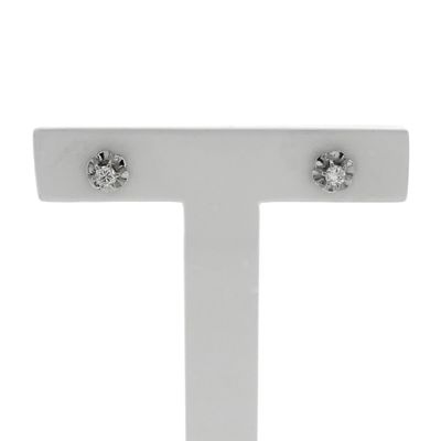 Image 1 of White gold solitaire stud earrings with moissanite | 0.07 ct.