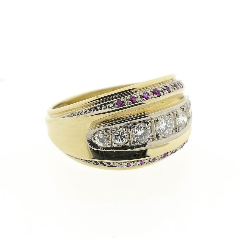 Image 6 of Gold robust ring with ruby ​​and diamond | 0.61 ct.