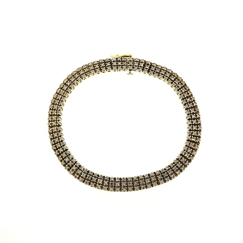 Image 3 of Gold link bracelet with diamonds; 2.19 ct.
