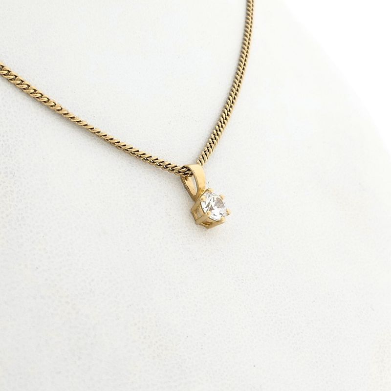Afbeelding 7 van Gouden hanger met zirconia