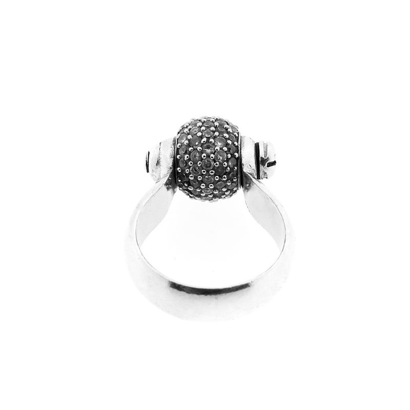 Image 4 of Silver rotating women's ring with zirconia | BIBA
