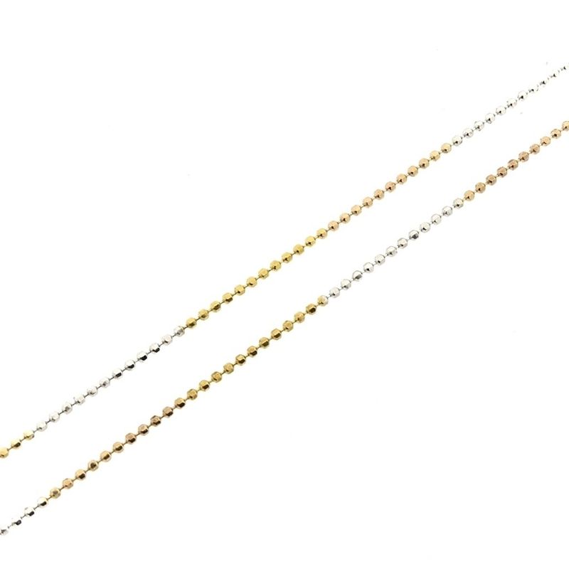 Image 6 of 18K tricolor gold fantasy link chain | 40 cm