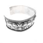 Image 2 of Silver Thai clamp bracelet with elephant relief | Ø 62 mm