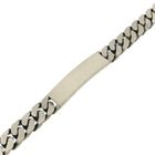 Image 8 of Silver robust gourmet link bracelet with engraving plate; Men | 21 cm