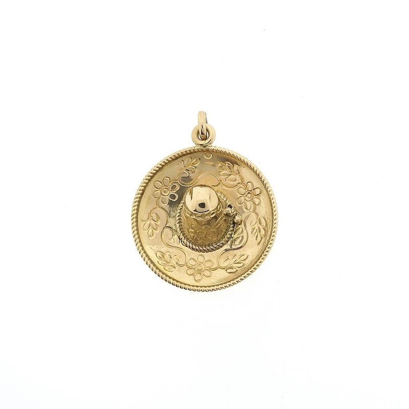 Image 1 of Gold sombrero pendant | Mexico