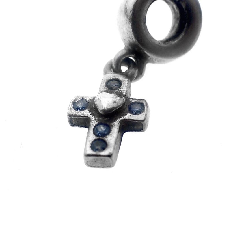 Image 5 of Pandora charm; Silver; Silver Spacer With Cross