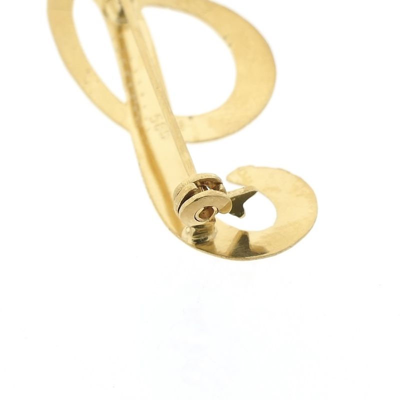 Image 6 of Gold letter brooch; letter I