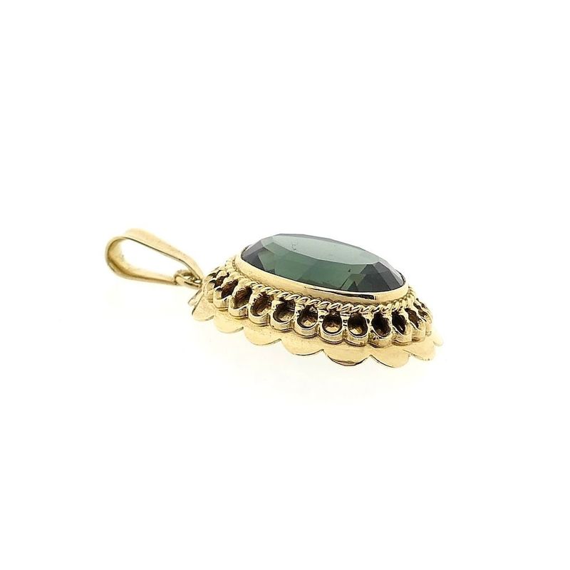 Image 3 of Gold pendant with green tourmaline