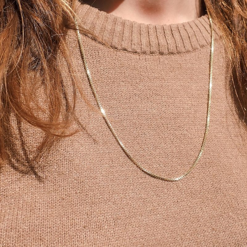 Image 2 of Long gold Venetian link necklace | 61 cm