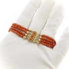 Image 10 of Blood coral bead bracelet with gold clasp; Antique | 20 cm