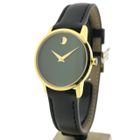 Image 2 of Movado Museum Classic; Gold-plated women's watch with green 'Mother of Pearl' dial; 0607633