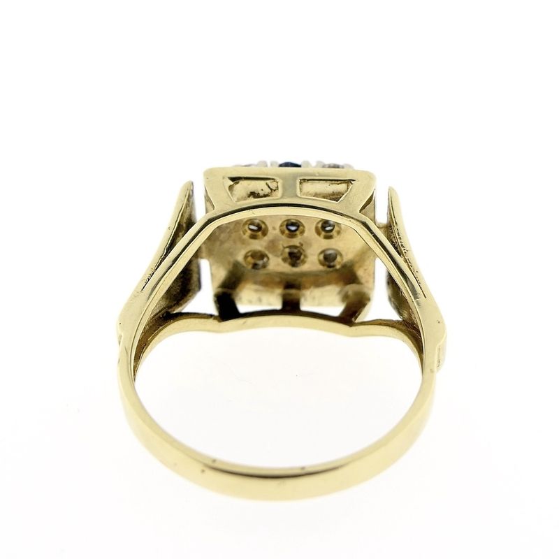 Image 5 of Gold men's ring with diamond and sapphire