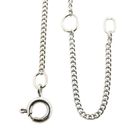 Image 3 of White gold gourmet link necklace | 44-49 cm