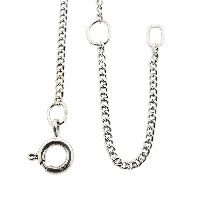 Image 3 of White gold gourmet link necklace | 44-49 cm