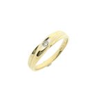 Image 1 of Gold solitaire ring with diamond; 0.04 ct.