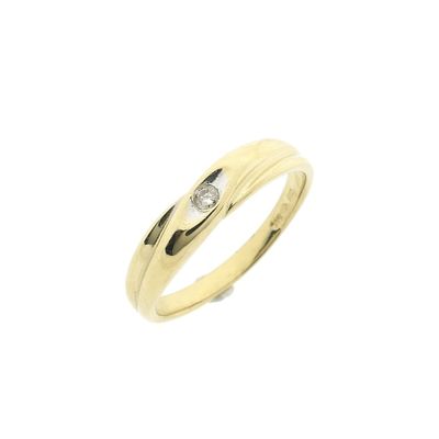 Image 1 of Gold solitaire ring with diamond; 0.04 ct.