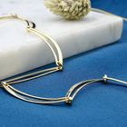 Image 2 of Tricolor gold navy link necklace | 51 cm