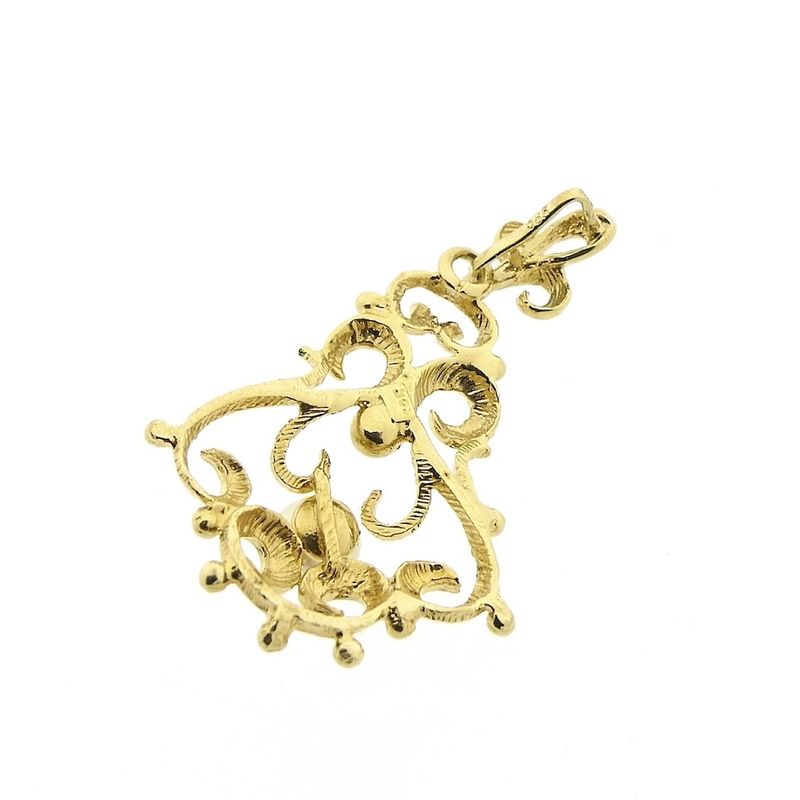 Image 5 of Gold pendant with pearl | Baroque style