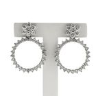 Image 2 of White gold earrings with diamonds; 3.68 ct.