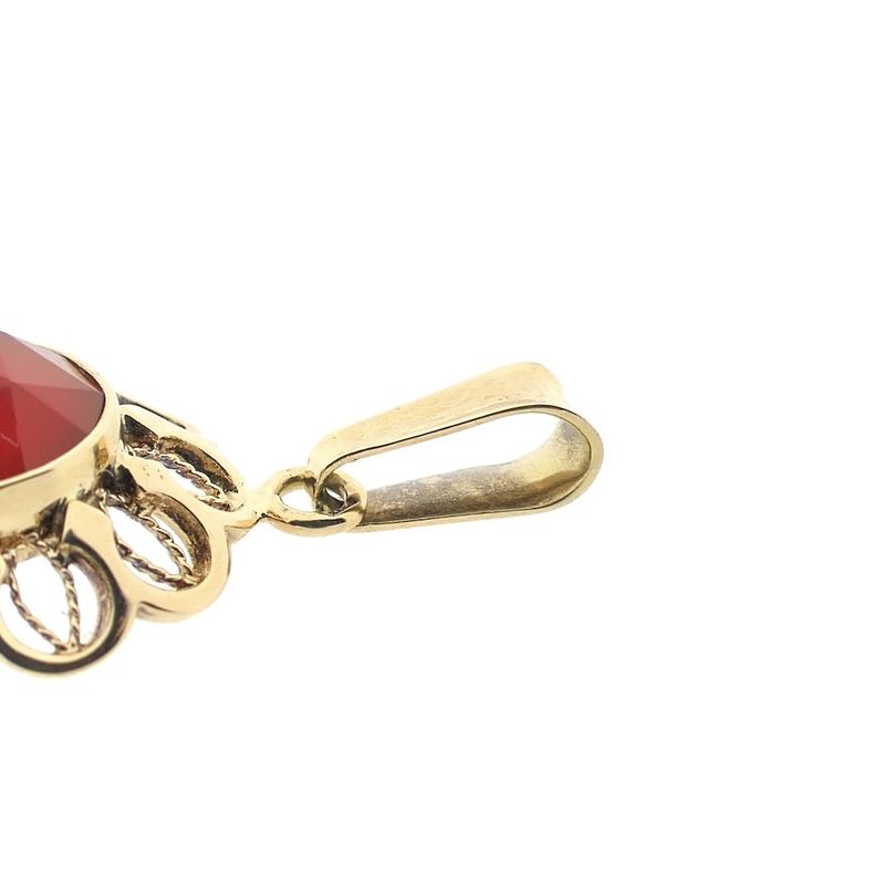 Image 6 of Vintage gold pendant with carnelian