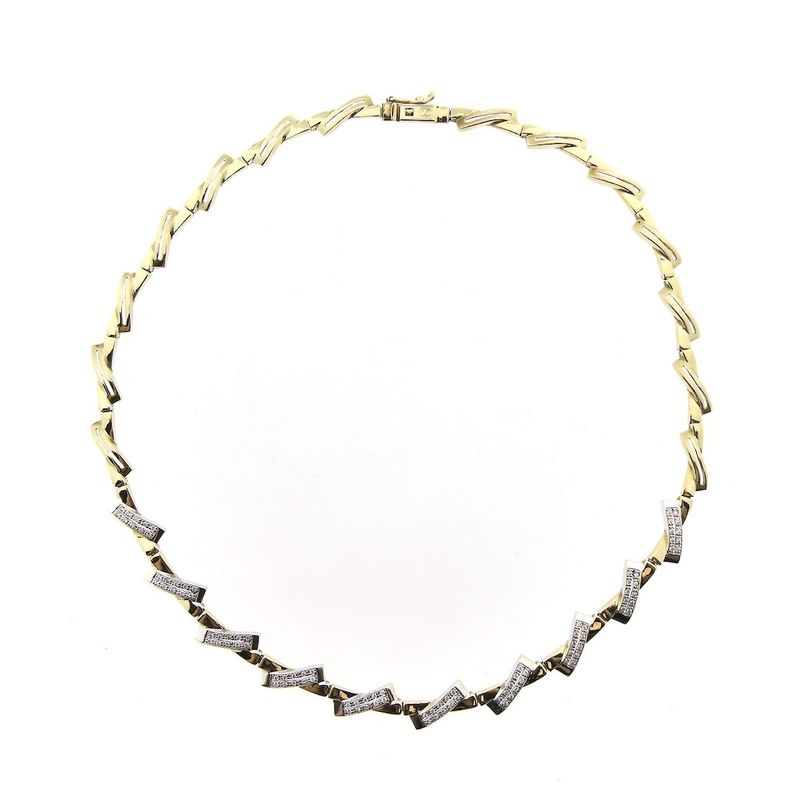 Image 7 of Two-tone gold necklace with zirconia