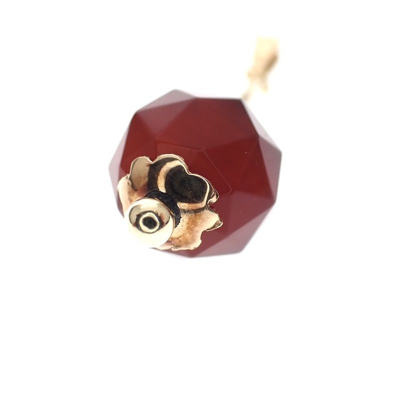 Image 6 of Vintage gold cone pendant with garnet