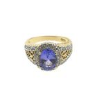 Image 3 of Gold ring with tanzanite and diamond | 0.48 ct.