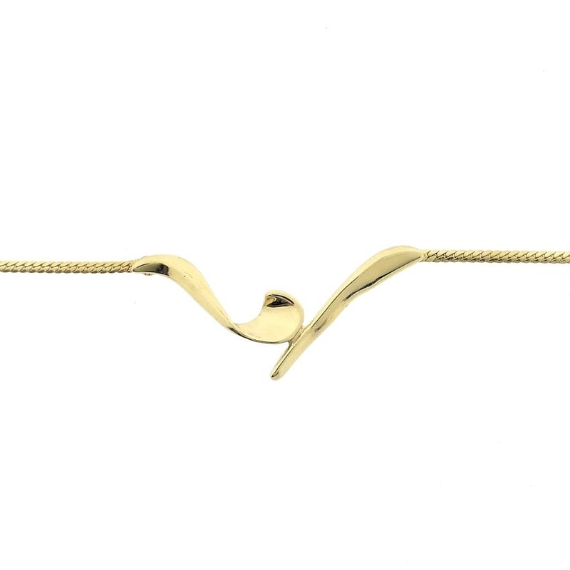 Image 5 of Gold Cardano link chain with fixed pendant | 44 cm