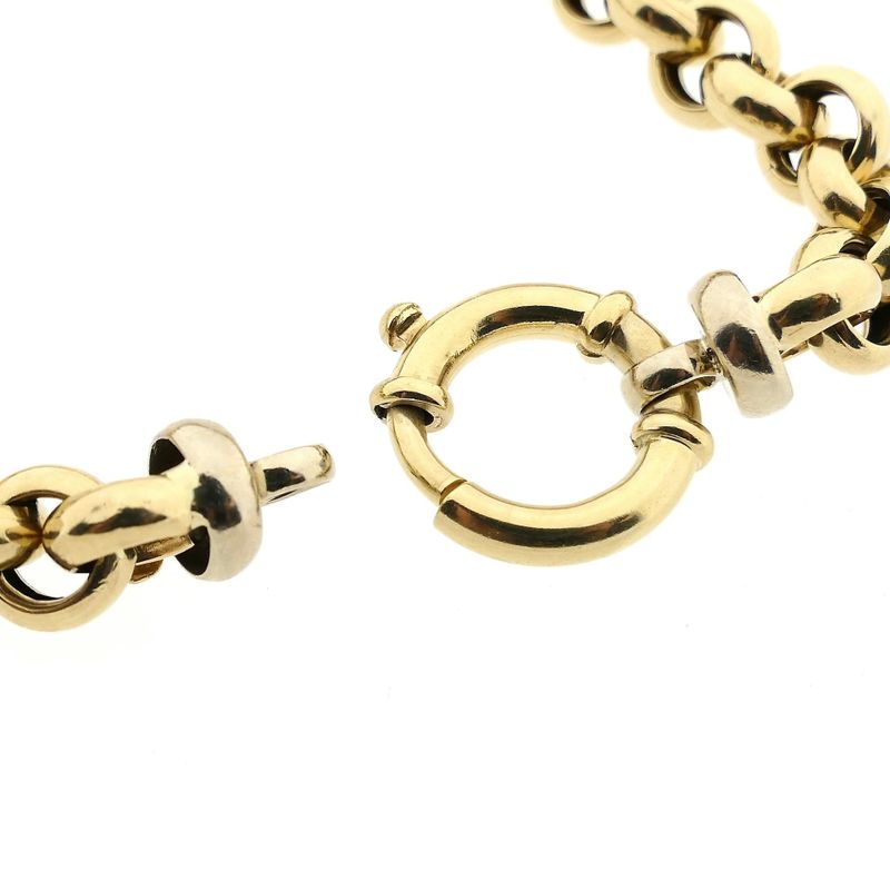 Afbeelding 6 van Gouden jasseron schakelarmband | 21 cm 