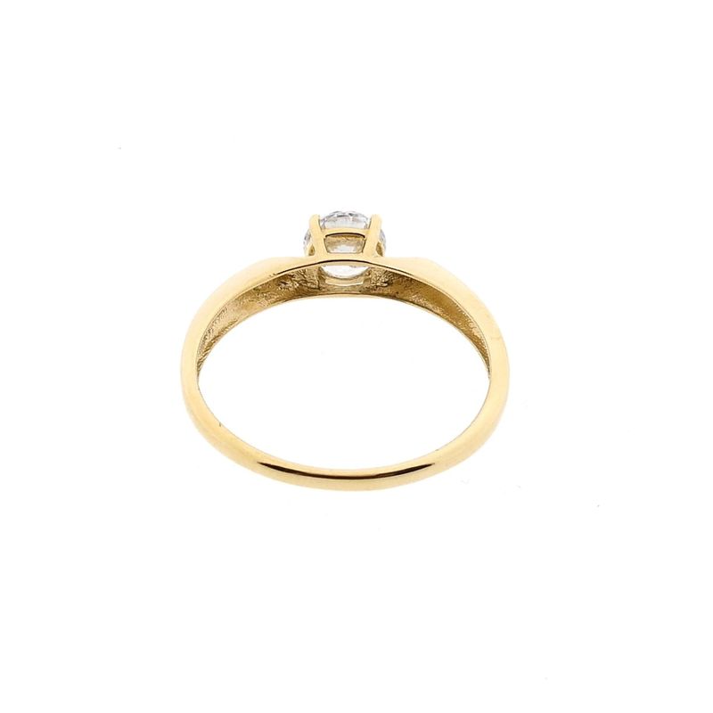 Afbeelding 6 van Gouden solitair ring met zirconia
