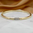 Image 2 of Diamond gold bangle with diamonds; Size M