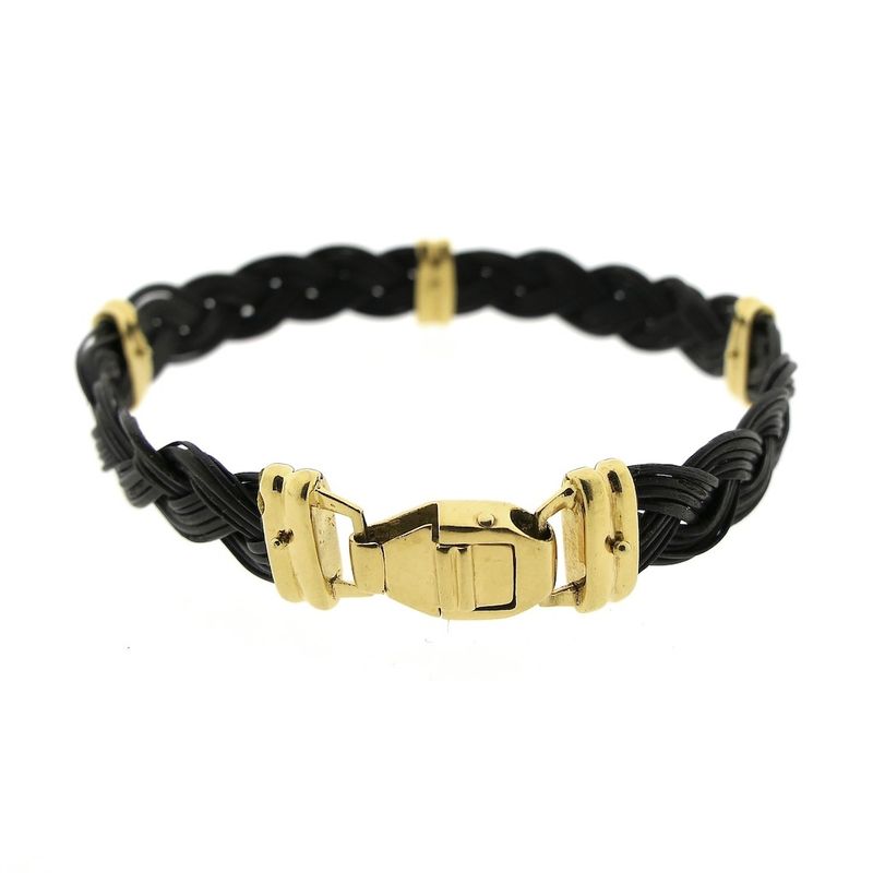 Image 4 of 18K Gold Bracelet with Elephant Hair | 22 cm