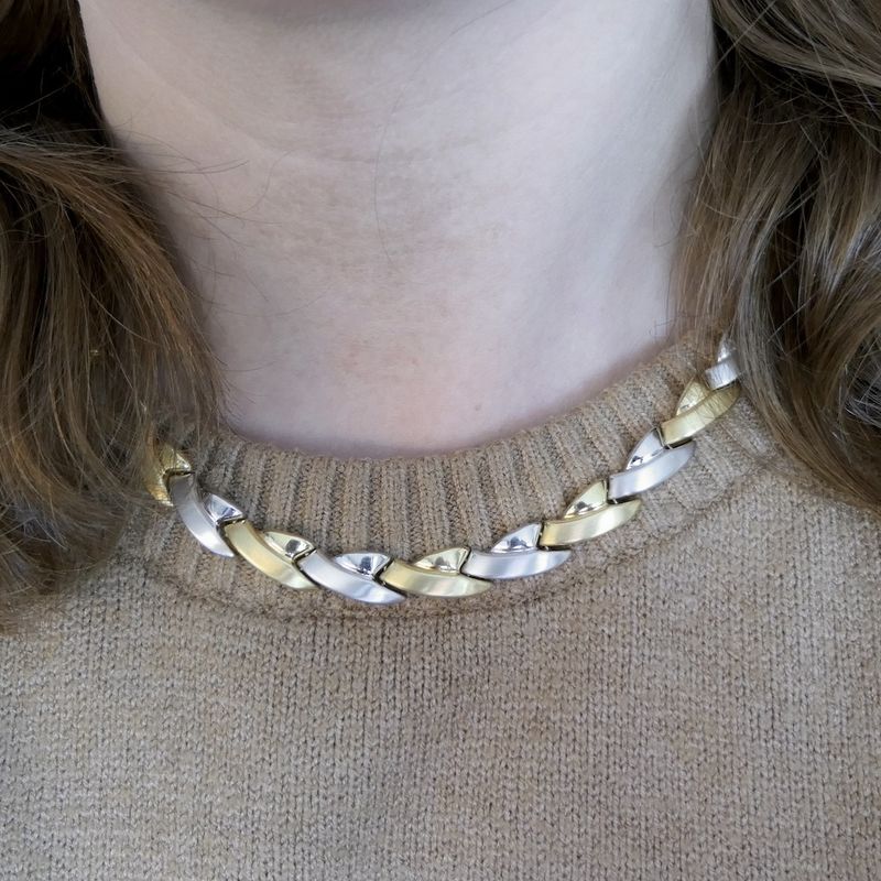 Image 8 of Two-tone gold fantasy link necklace