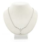 Image 1 of White gold necklace with pearl and diamond; 0.05 ct. | 44 cm