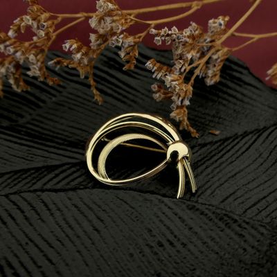 Image 2 of Vintage gold abstract brooch