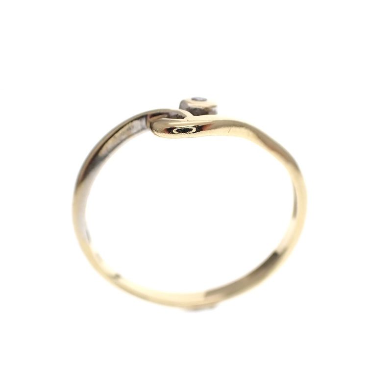 Image 4 of Gold ring with diamond; 0.005 ct.