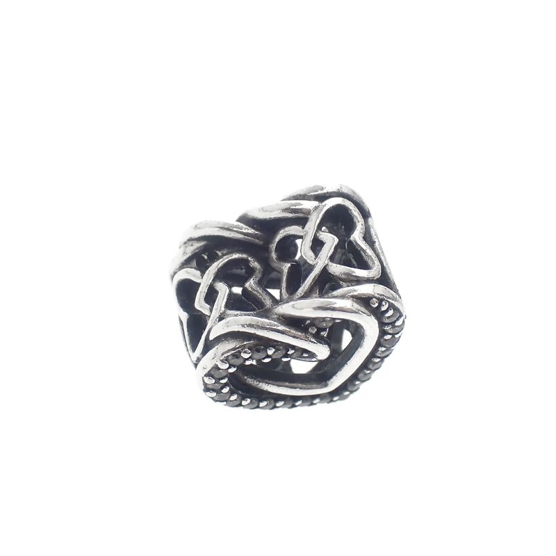 Image 3 of Pandora Moments charm; Silver; Sparkling Entwined Hearts