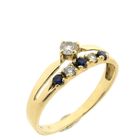 Image 6 of Gold ring with zirconia and sapphire