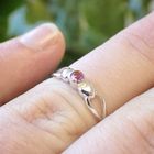 Image 8 of Silver ring with pink zirconia stone
