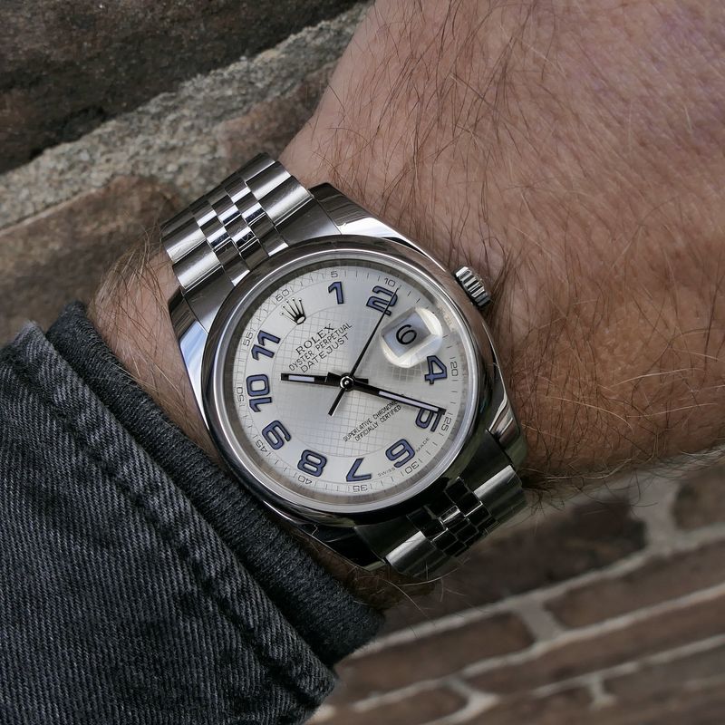 Image 10 of Rolex Datejust 'Deco Blue Arab' 116200; Automatic watch