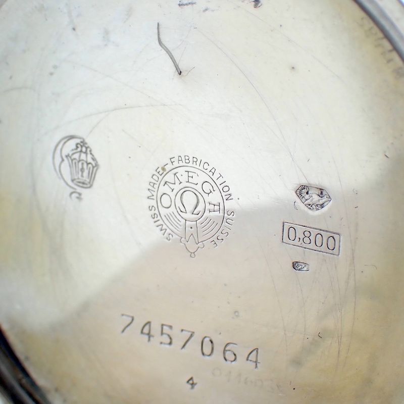 Image 11 of Omega pocket watch; antique silver pocket watch