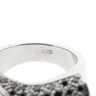 Image 5 of White gold pavé ring with black moissanite and diamonds; Approx. 1.08 ct.