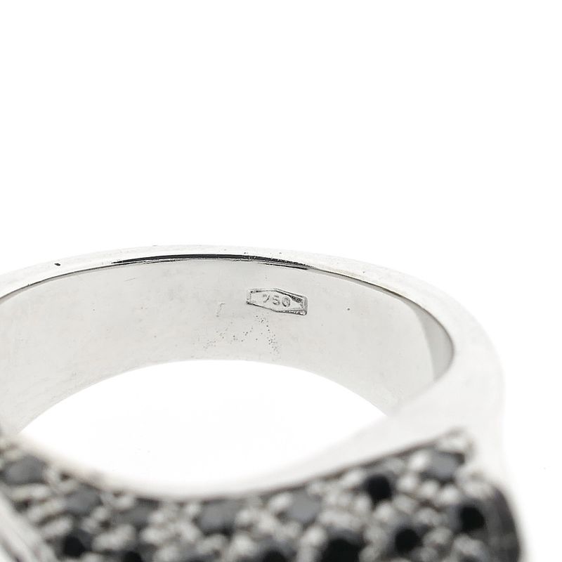 Image 5 of White gold pavé ring with black moissanite and diamonds; Approx. 1.08 ct.