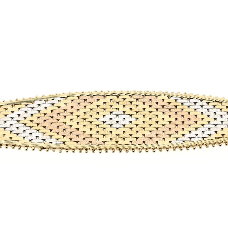 Image 6 of Vintage Tricolor Gold Panther Link Bracelet