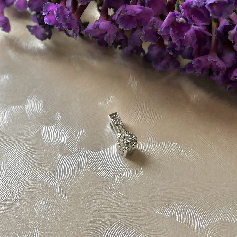 Image 2 of White gold ZINZI pendant with diamond; 0.09 ct.
