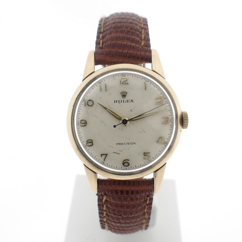 Image 1 of Rolex Precision; 9k gold vintage watch
