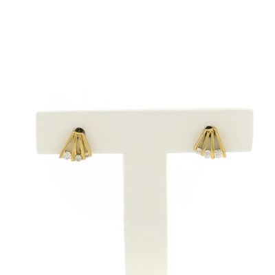 Image 1 of Gold stud earrings with zirconia