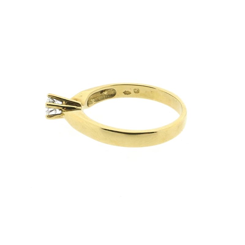 Image 6 of Gold (wedding) ring with diamond; 0.25 ct.